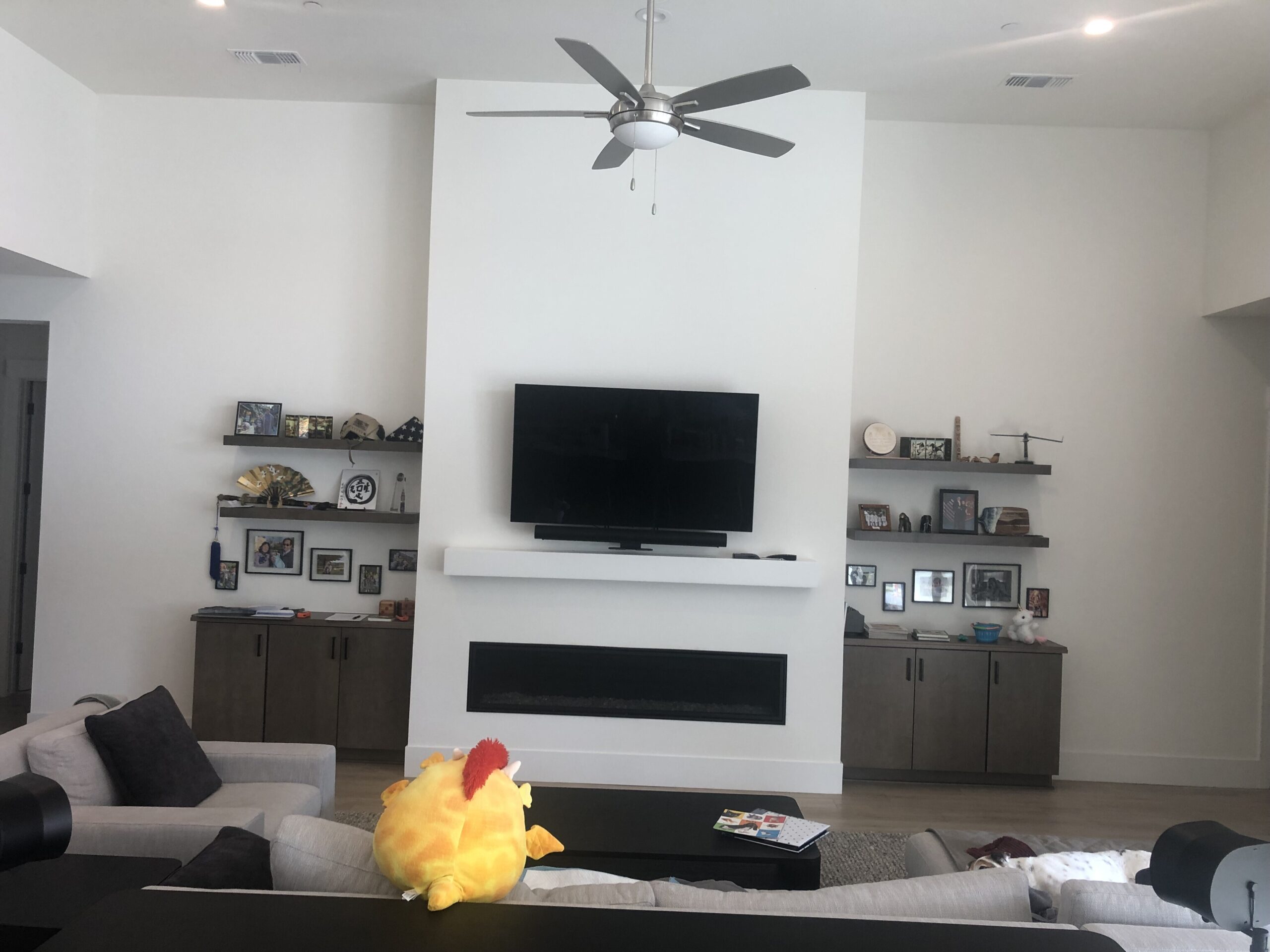 Granite Bay, CA. Entertainment Center & Fireplace before