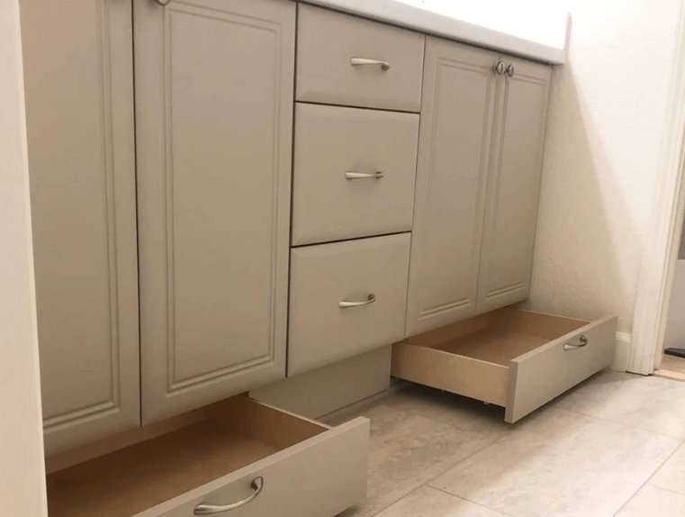 Bathroom vanity with additional storage - custom bathroom cabinets