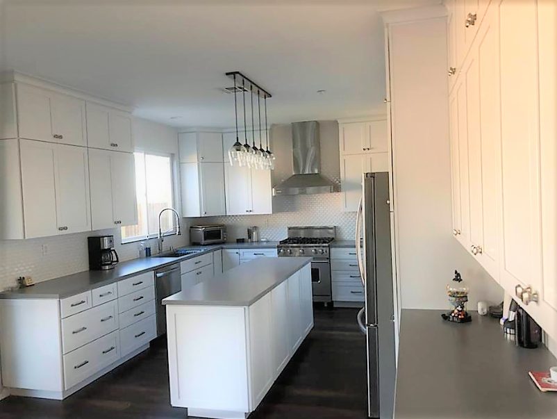 Beautiful new Cambria Quartz in a white kitchen