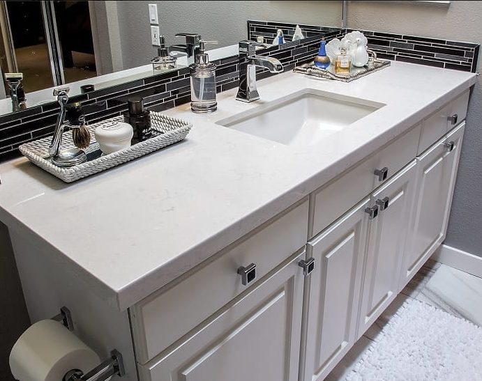 Old Bathroom Vanity Before picture - Leslie Kate photo