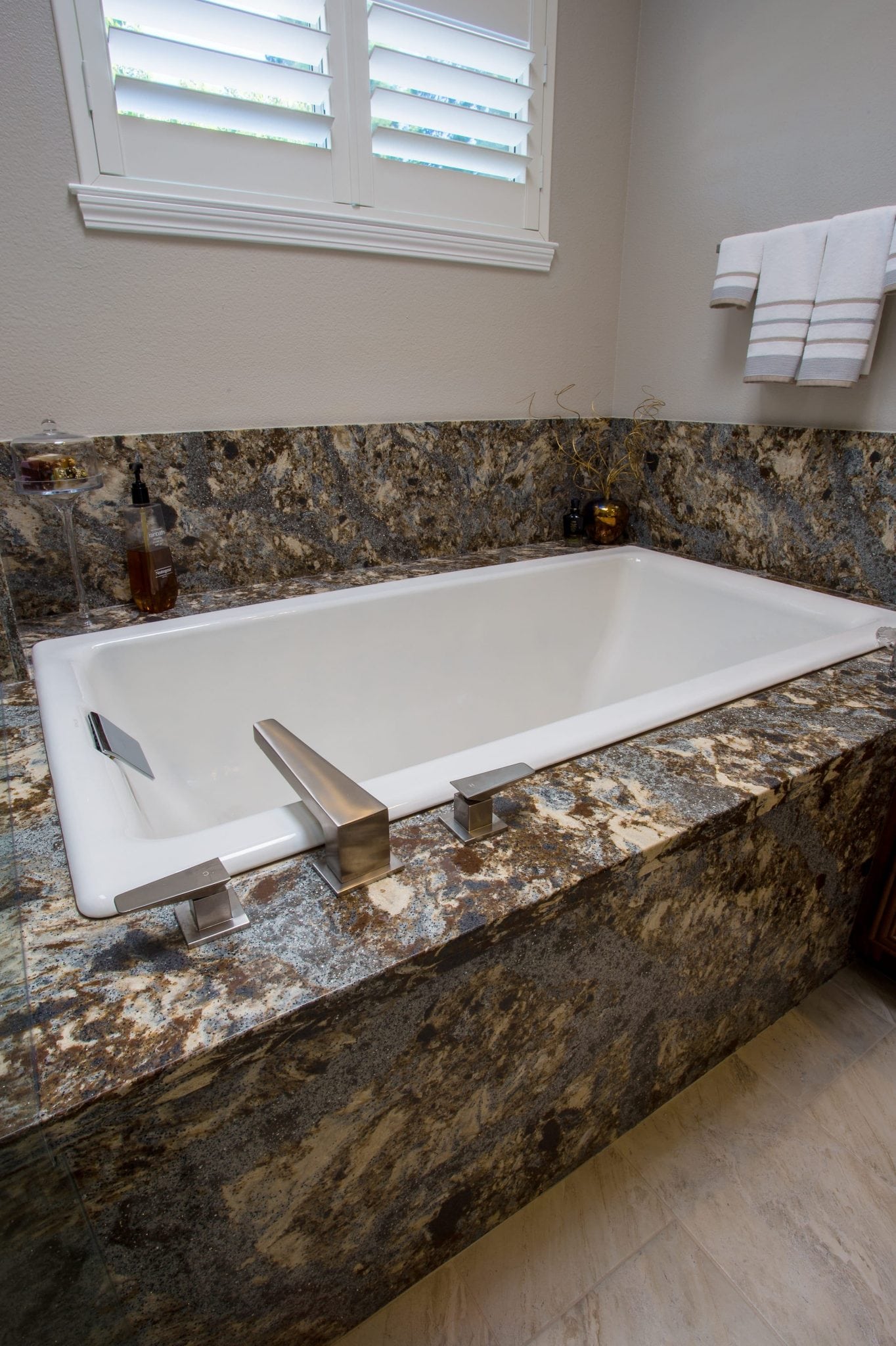 Large soaking tub