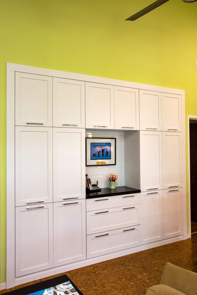 white custom cabinets