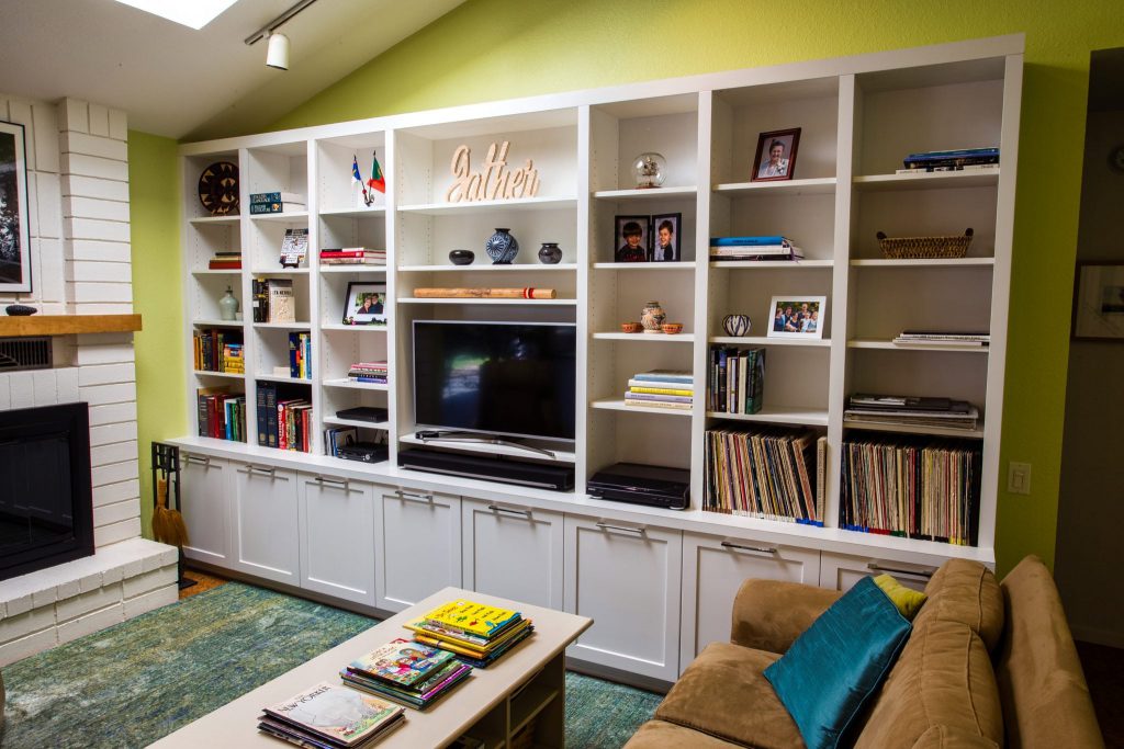 custom shelving in white